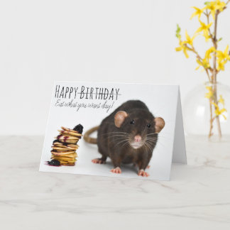 Hungry Hungry Rat Birthday Card
