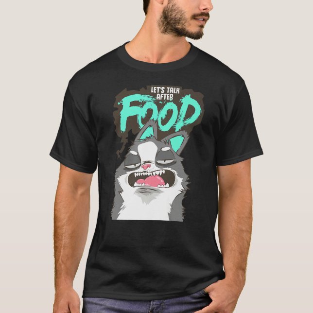 Hungry Lazy Ignorant Cat T-Shirt (Front)