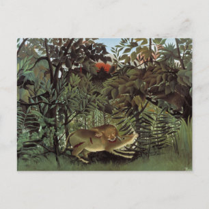 Hungry Lion by Henri Rousseau Postcard