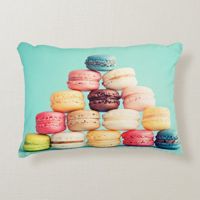 Hungry, Macaron, hipster,multicolor,sweets cookies Accent Pillow (Front)