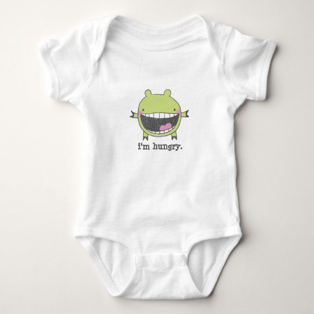Hungry Monster Baby Bodysuit (Front)