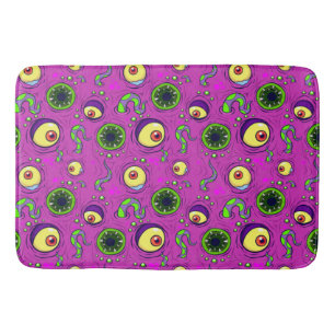 Hungry Monster Seamless Pattern Bath Mat