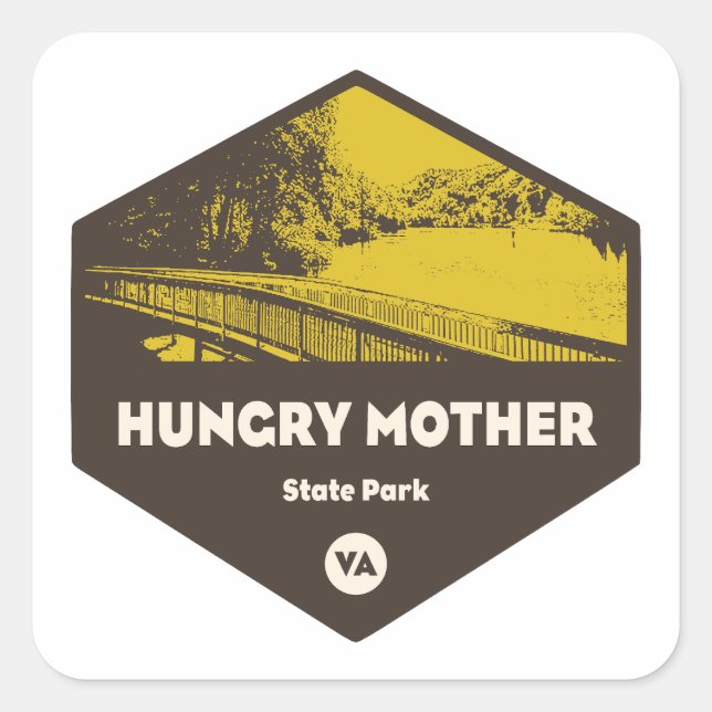 Hungry Mother State Park Virginia Square Sticker (Front)