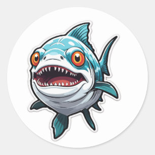 Hungry Piranha Sticker - A Fearsome Predator
