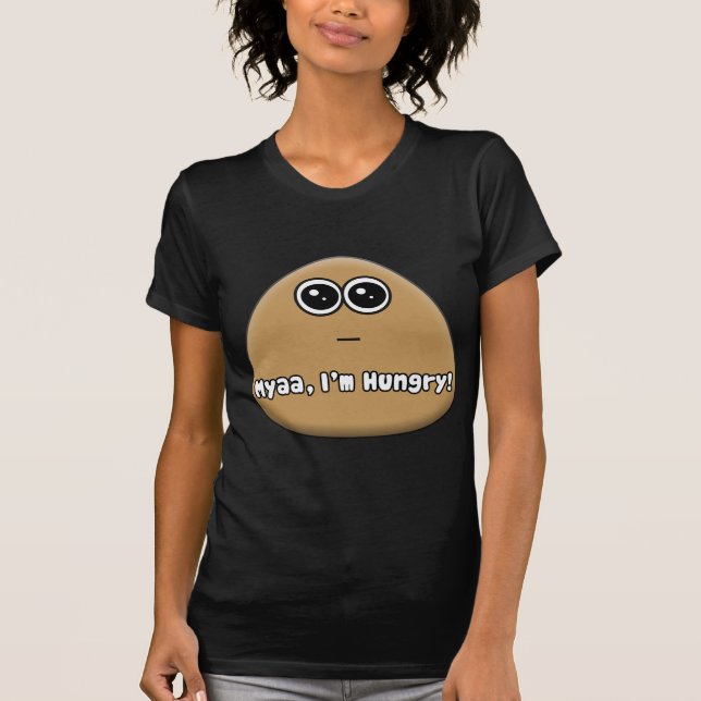 Hungry Pou logo with text - T-Shirt - Dark Colours (Front)