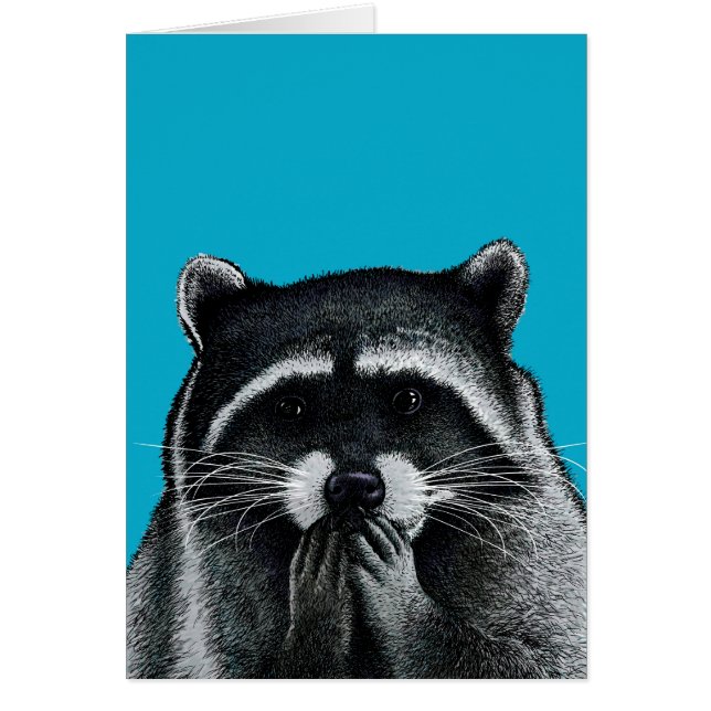 Hungry Raccoon on blue (Front)