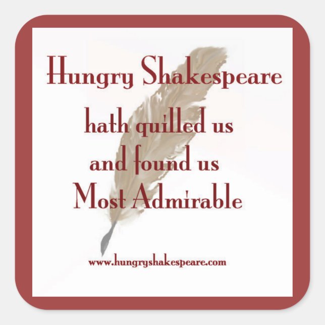 Hungry Shakespeare Sticker (Front)