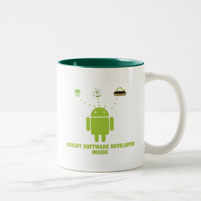 Hungry Software Developer Inside (Android) Two-Tone Coffee Mug (Right)
