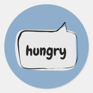 hungry Speech Bubble Classic Round Sticker