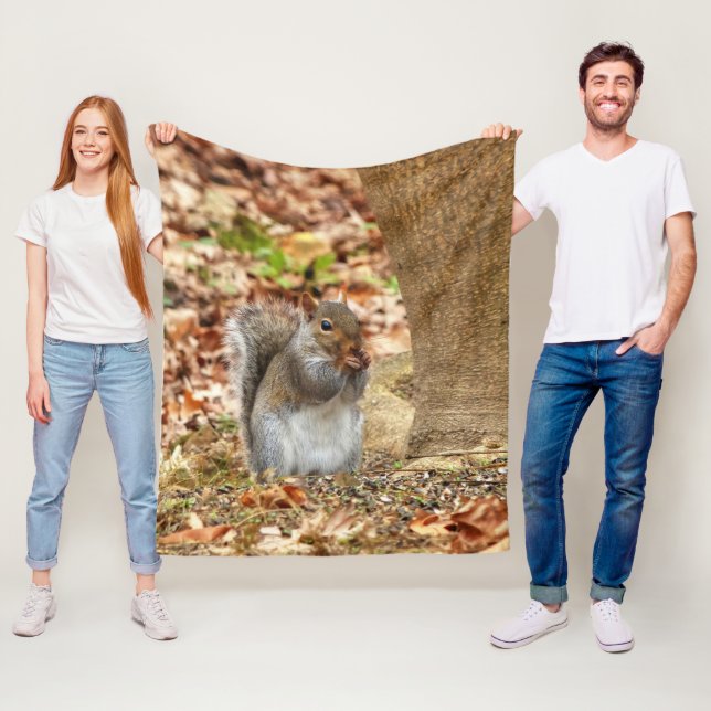 Hungry Squirrel Fleece Blanket (In Situ)