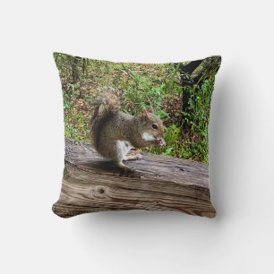 Hungry Squirrel Throw Pillow