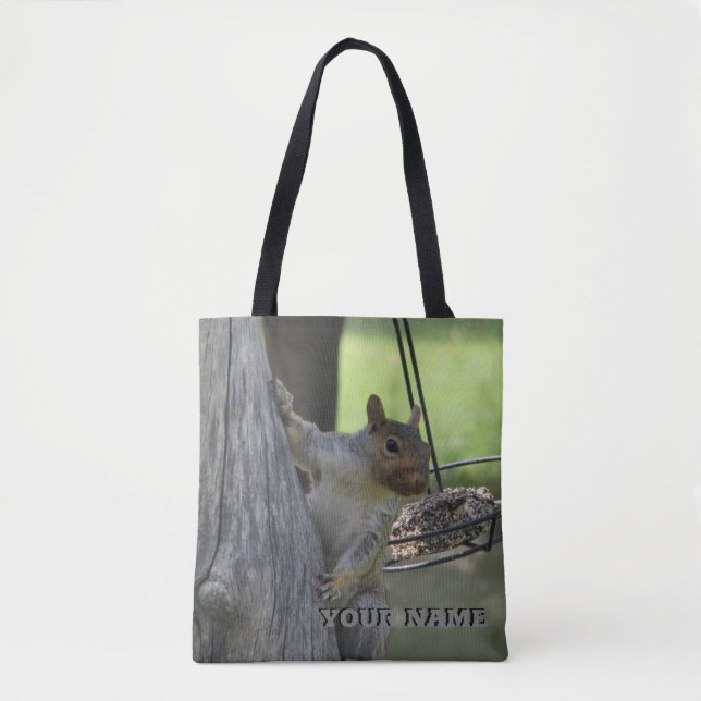 Hungry Squirrel with your name Tote Bag (Front)