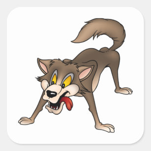 Hungry Wolf Square Sticker