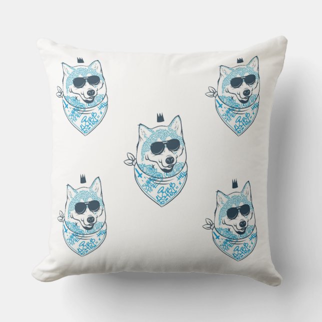 hungry wolf throw pillow (Front)