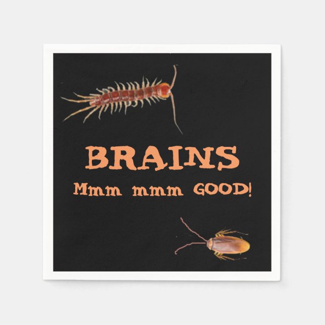 Hungry Zombie Coordinating Halloween Napkin (Front)