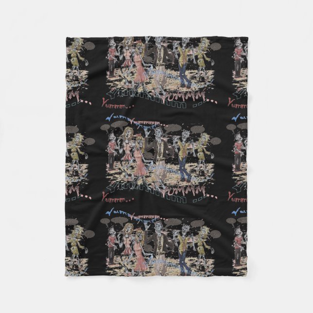 Hungry Zombies Fleece Blanket (Front)