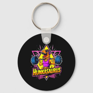 Hunkasaurus Gym Workout T-rex Powerlifting Bodybui Keychain