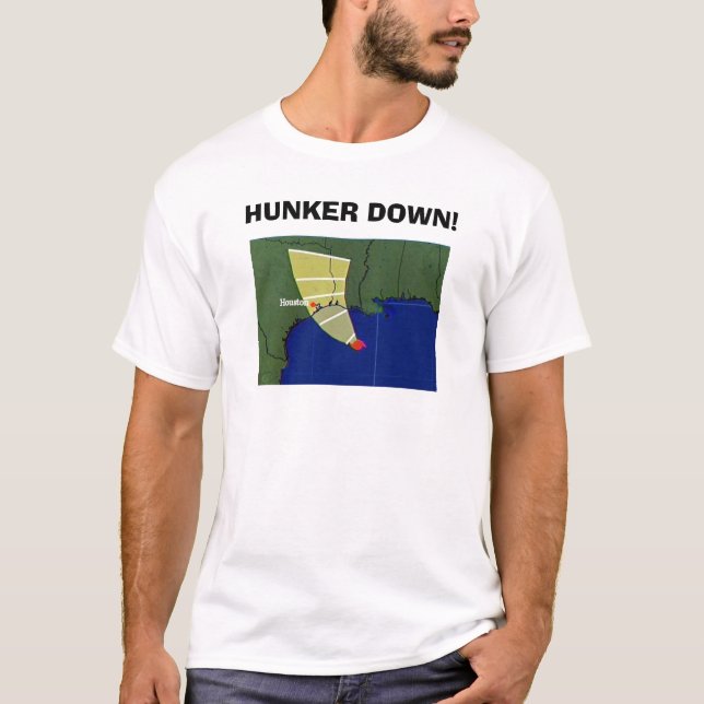 HUNKER DOWN WHITE T-Shirt (Front)
