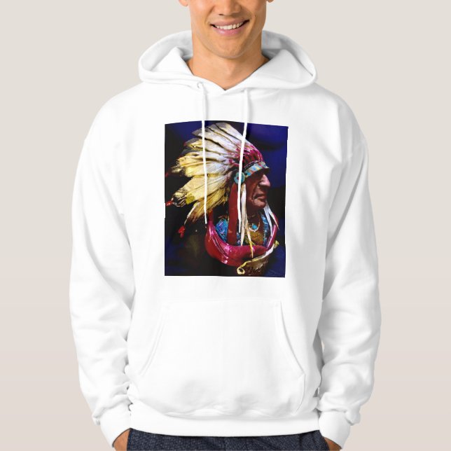 "Hunkpapa" Native Chief original art Hoodie (Front)
