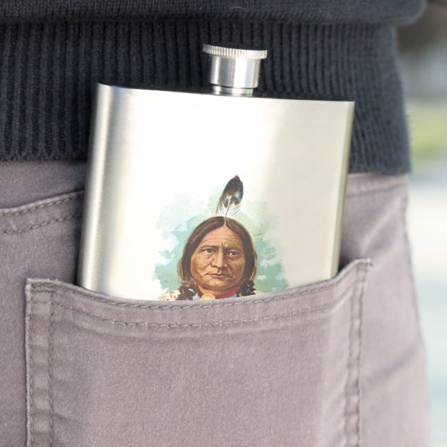 Hunkpapa Sioux Chief: Sitting Bull Hip Flask (In Situ)