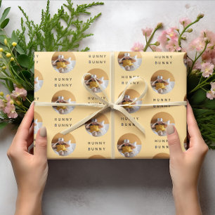  Hunny Bunny Photo Easter Orange   Personalized  Wrapping Paper
