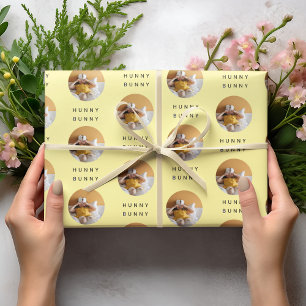  Hunny Bunny Photo Easter Yellow   Personalized  Wrapping Paper