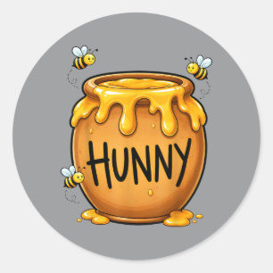Hunny Pot With Bees Cute Halloween Honey Jar Classic Round Sticker