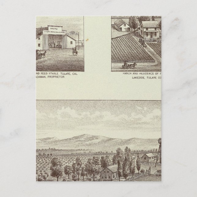 Hunsaker ranch, Woodville Postcard (Front)