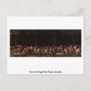Hunt At Night By Paolo Uccello Postcard
