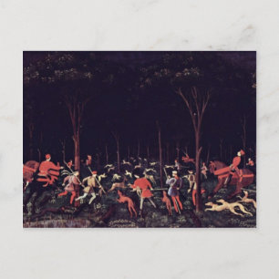 Hunt At Night By Uccello Paolo (Best Quality) Postcard