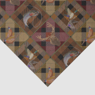 Hunt Club Plaid With Wildlife Game  Tissue Paper