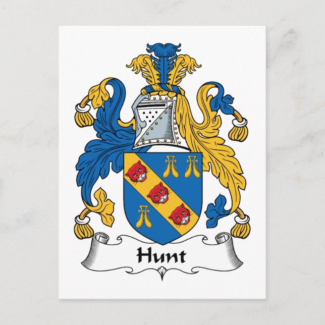 Hunt Family Crest Postcard (Front)