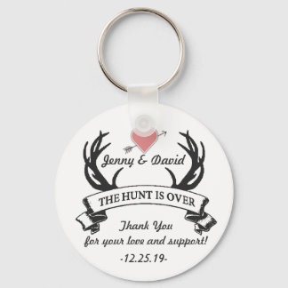 "Hunt is Over" Personalized Key Ring Wedding Favou