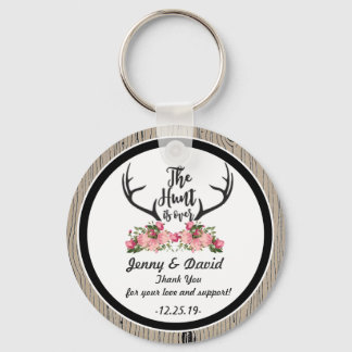 "Hunt is Over" Personalized Key Ring Wedding Favou