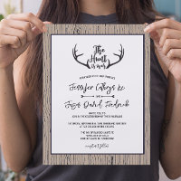 "Hunt is Over" Rustic Antler Barnwood Wedding