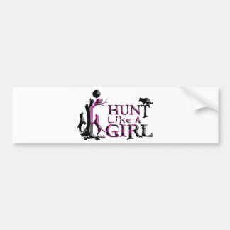 HUNT LIKE A GIRL COON HUNTING BUMPER STICKER