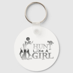 HUNT LIKE A GIRL COON HUNTING KEYCHAIN
