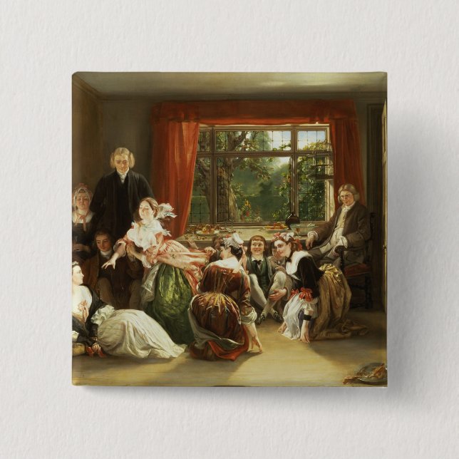 Hunt the Slipper at Neighbour Flamborough's 2 Inch Square Button (Front)