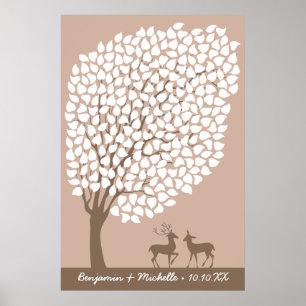 Hunt Tree Guest Book Poster - 250 Signatures