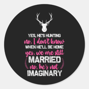 Hunt Wife Shirt For Women Funny Hunters Wife Classic Round Sticker
