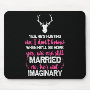Hunt Wife Shirt For Women Funny Hunters Wife Mouse Pad