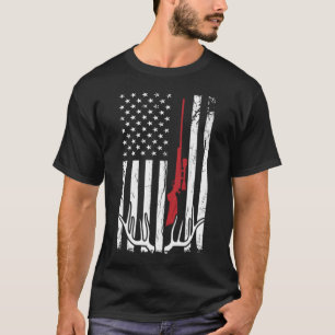 Hunter American Flag Hoodie USA Hunting Deer Gift T-Shirt
