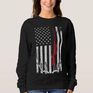 Hunter American Flag USA Hunting Deer Gift Sweatshirt