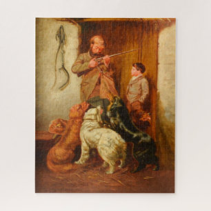 Hunter and Boy by Arthur Fitzwilliam Tait 1876 Jigsaw Puzzle
