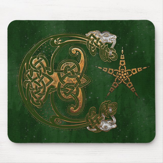 Hunter and Gold Celtic Mouse Pad (Front)