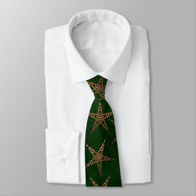 Hunter and Gold Celtic Tie (Tied)