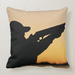 Hunter and Gun Throw Pillow