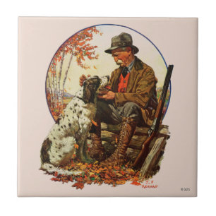 Hunter and Spaniel Tile