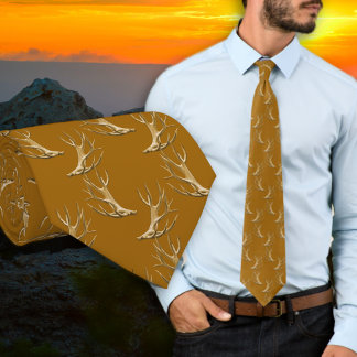 Hunter Antlers Motif Rouille Cravate Brown