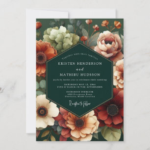 Hunter Autumnal Flora Wedding Invitation